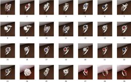 Hot sales Mixed Order Multi Styles 925 Sterling Silver Fashion Vogue Rings Crystal band edge stone rings the best anniversary gift 30pcs