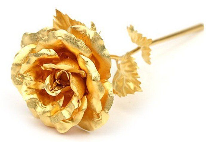 Minnaar's Gift, Girls, Womens 'Gift Gold Rose met geschenkdoos, gedoopt in 24 k goud, bloei 25 * 8cm gratis verzending