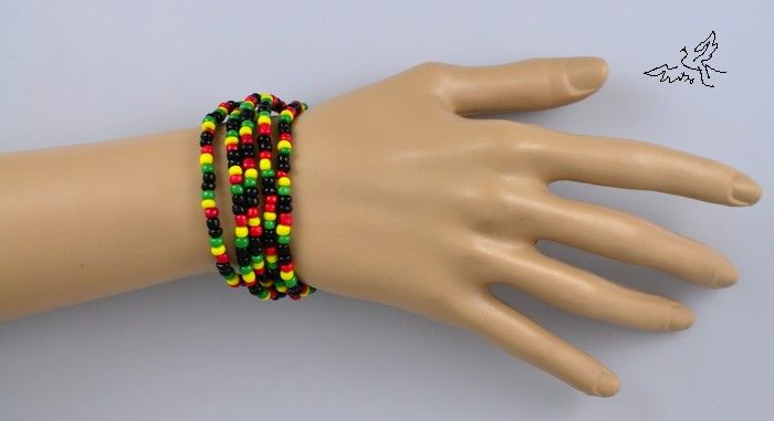 Glass Seed Beads Bracelet Rasta Reggae Punk Hiphop Elastic Stretch Bracelets Fashion Jewelry