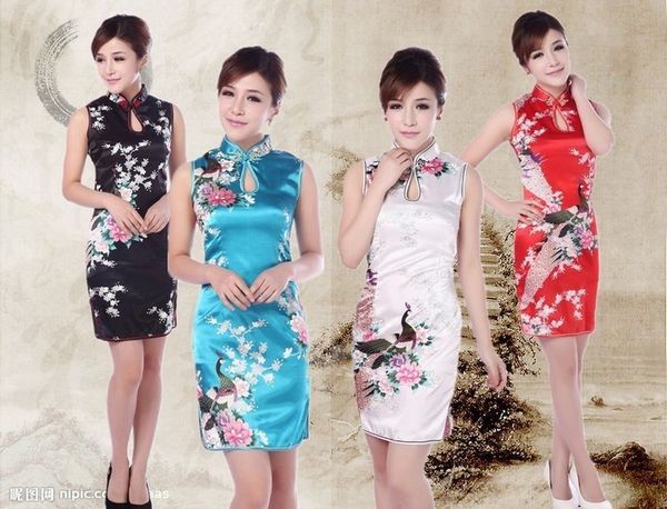 

Шанхай история восточное платье Qipao cheongsam платье старинные печатных Qipao короткие C