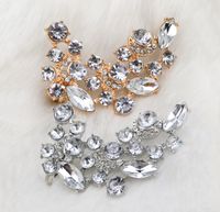 Wholesale Crystal Flower Ear Stud Ear Clips Fashion Charming Colors Gold Silver Plated Metal
