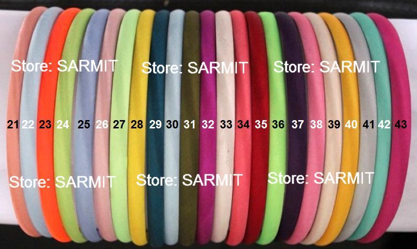 Available Hot Fashion Children Satin Headbands Adult Simple Fresh Color Fashion Row Satin Ribbon Covered Headbands Hair Accessorie