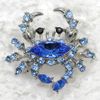Wholesale C786 B Sapphire Marquise Crystal Rhinestone Crab Fashion Brooches Costume Pin Brooch jewelry gift