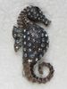 12st / lot grossist rhinestone seahorse stift brosch mode broscher kläder smycken gåva c659