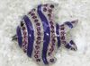 Groothandel Crystal Rhinestone Emaille Fish Broches Sieraden Gift Kostuum Pin Brooo C803