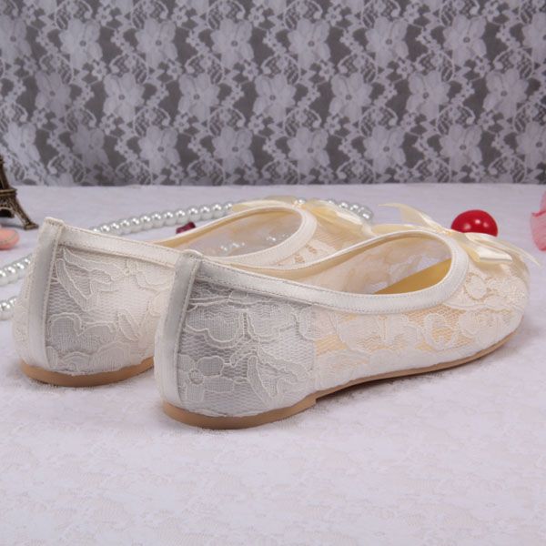 ivory lace ballet flats