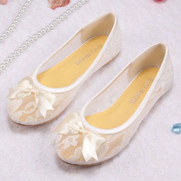 ivory lace ballet pumps