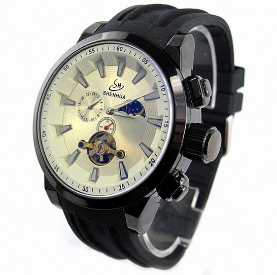 Wholesale White Watch Crystalline Watches Men Mechanical Watches