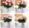 12st Real Touch Rose Artificial Flowers Roses Open Fisture Fake Single Rose Naturlig Ser Rose Blommor 15 Färger för Bröllopsblomma