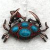 12pcs / lot venden al por mayor Crystal Rhinestone Crab Broches moda pescado Pin broche C644
