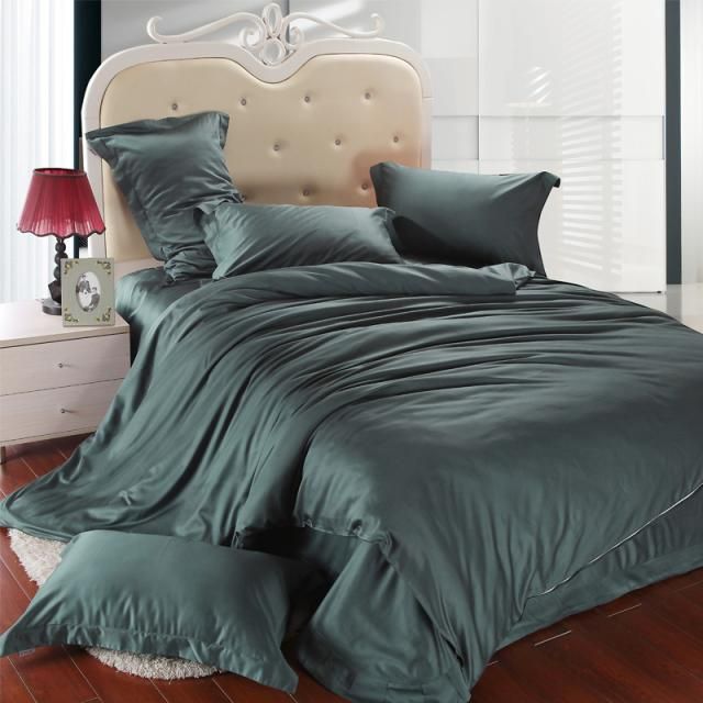 Luxury Dark Green Bedding Set King Size Queen Duvet Cover Bed In A