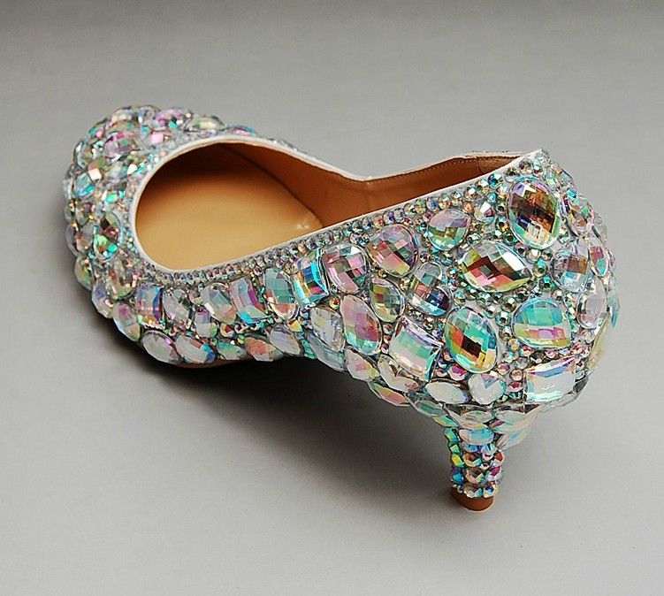 Wedding Sparkly Glitter High Heels For Prom Rhinestone Wedding Shoes