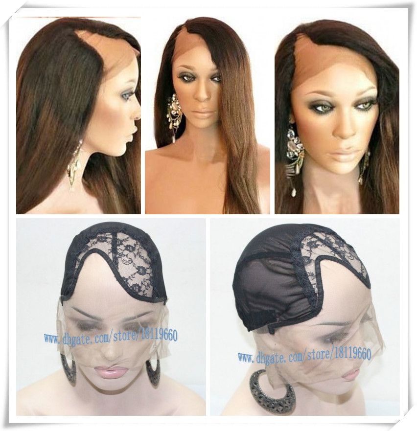 Black Left U Part Wig Cap Front Lace U Part Weaving Cap. Weave Net