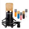 Pro audio Condenser Microphone For recording & Voice Amplifier Speaker Mike With mic cable+shockmount+foam in multi colors choice
