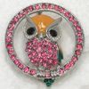 Wholesale C830 Crystal Rhinestone Enamel Circle Owl Pin Brooch jewelry gift Fashion brooches