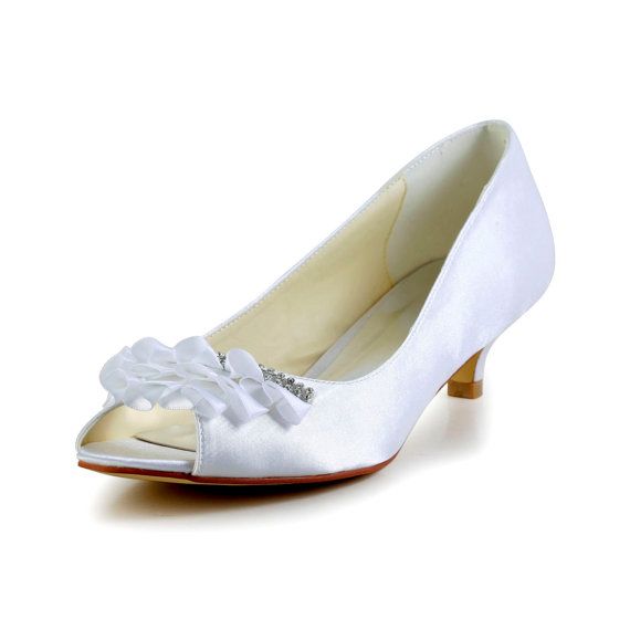 peep toe branco salto baixo