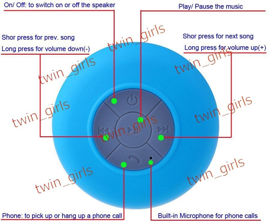 Vattentät bärbar trådlös Bluetooth 3.0 Mini Speakersucker Speaker med handfree 3W Dusch Bilhandfree med MIC för iPhone 4 4S 5 5S 5C