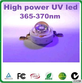 Lampe de polymérisation led UV 3w 365-370nm lumière violette uv led équipement médical