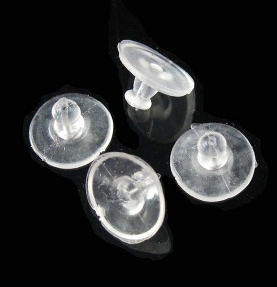 1000 pz / lotto grandi cuscinetti in gomma anallergica tappo posteriore orecchino 6x11mm risultati di gioielli componenti orecchino back309b