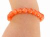 Perles de charme pierres précieuses forme ronde 8mm de couleur orange Jade Stretch Bracelet Les bijoux de la fille de la mode Madame Nouvelle Expédition gratuite.