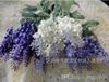 Vente en gros - - 10 pièces lavande Bush Bouquet Simulation soie fleur artificielle lilas violet blanc mariage/maison