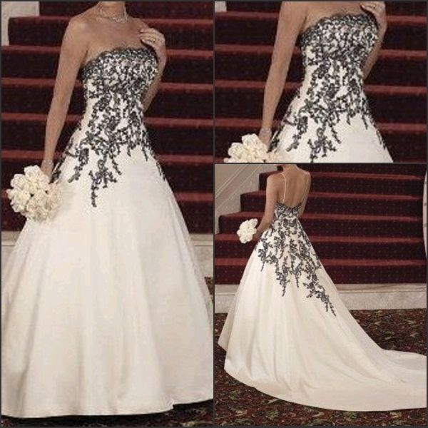 bridal gowns with color accents