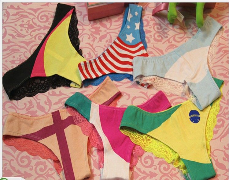 Brazil 2014 Football World Cup Sexy Womens Panty Girls Panties Lady