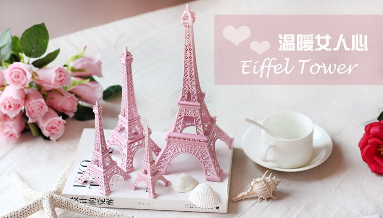 Creative Valentine's Day gift Pink Paris 3D Eiffel Tower model Alloy Eiffel Tower Metal souvenir Wedding centerpieces table centerpiece