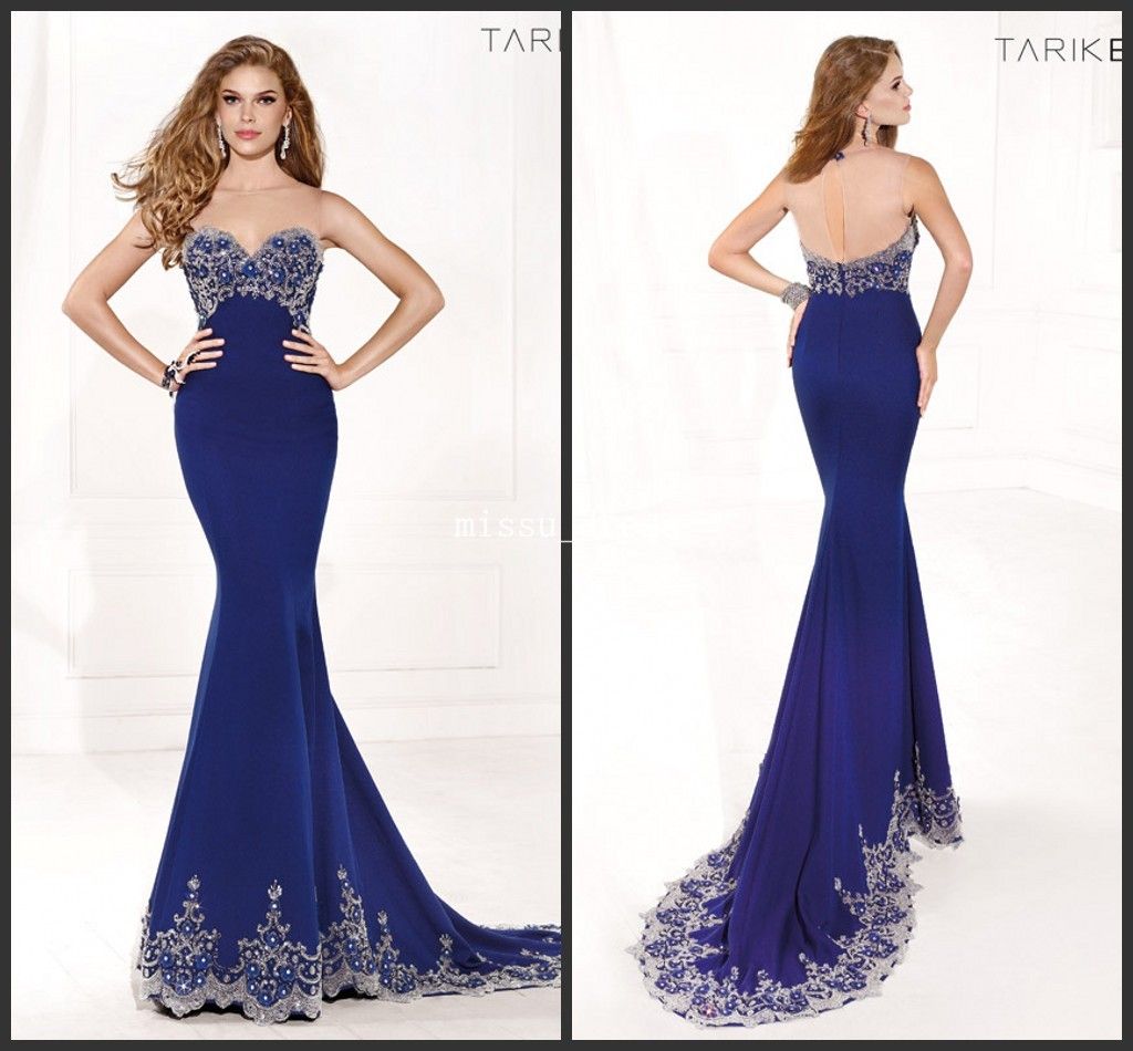 2014 Best Selling Sweetheart Backless Mermaid Evening Dresses Beaded