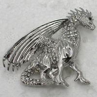 Wholesale Crystal Rhinestone Flying Dragon Brooches Fashion Costume Pin Brooch jewelry gift C464