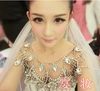 New Luxury Bling crystal Rhinestone Crystal Jewelry Necklace Shining Wedding Bridal Dresses Epaulet Jacket With Earings