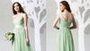 Fascinating Prom Gowns Sexy V-neck Spaghetti Strap Ruffle Floor-Length Bridesmaid Dress Girls Chiffon Party Gown Prom Dresses