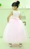 New Arrival Bow and Hand Made Flowers Flower Girls' Dresses Formal Gown With A-Line Jewel Sleeveless Ruched Sash Floor-Length