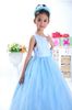 New Arrival Bow and Hand Made Flowers Flower Girls' Dresses Formal Gown With A-Line Jewel Sleeveless Ruched Sash Floor-Length