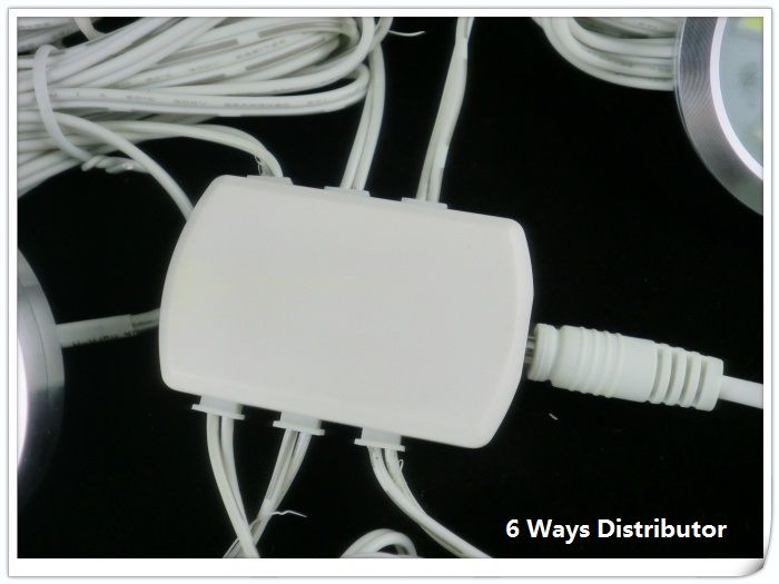 6 Ways LED Distributor Box With 5.5*2.1mm Female DC Socket & JST Female