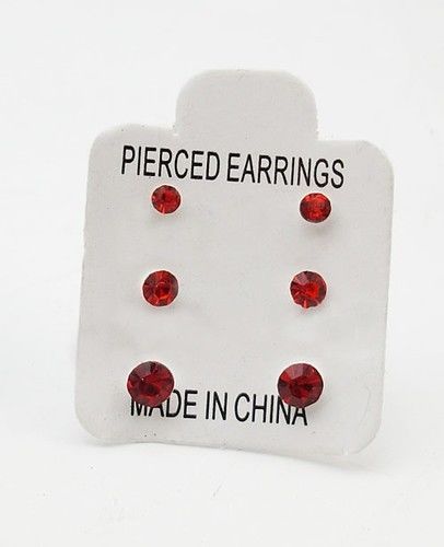 Plastic Post Nickel Free Cristales Stud Earring Tamaños 2mm 3mm 4mm