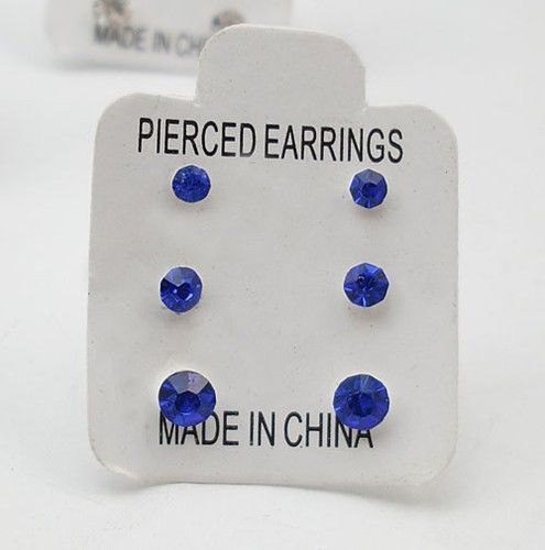 Plastic Post Nickel Free Crystals Stud Earring Taglie 2mm 3mm 4mm
