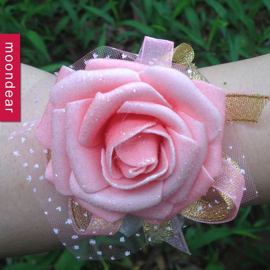 Hot New Wedding Handmade Bridal Wrist Flower Bridesmaid Simulation Rose
