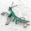 Hurtownie Kryształ Rhinestone Enameling Mantis Insect Broszka Moda Odzież Pin Moda Biżuteria Prezent C735