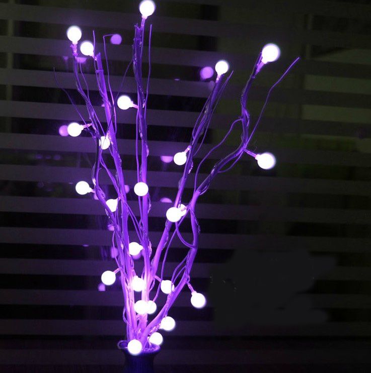 Neue Ankunft Normalerweise auf 25 stücke LED Rattanrebe Rohre Cherry Lampen mit Baumast String Fairy Lights Weihnachtslampen Hochzeit Dekor