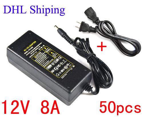 12V 8A Strömadapter Tillförsel 12V 96W Switching Charger Adapter 50PCS Lot Express Frakt hög kvalitet