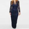 Clubwear Sexy Sheath Lace Dress Long Ankle Length Women Club Party Dresses Choose White Black Blue