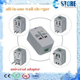 All in One Universal Travel Wall Charger, AC Power Adapter Converter AU/UK/US/EU Plug Worldwide convenient to use wu