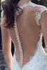 Sheer Wedding Dresses Garden Sheer Lace Covered Button Short Sleeves Mermaid Wedding Dresses Dress Sexy Mermaid