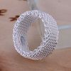 شحن مجاني مع رقم تتبع PP أفضل سعر 925 Sterling Silver Fashion Mesher Mesh Ring Ring Hot Sale 914