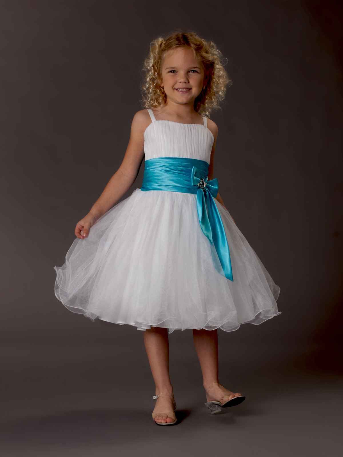 2014 Flower Girl Dresses Girls Formal Occasion Sash A Line Ribbon Knee ...