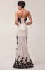 2016 Neue Art- und Weisehoch-Lo Abschlussball-Kleid-Schatz-Ausschnitt Backless Chiffon- + Spitze-lange Hüllen-Cocktailkleid mit schwarzen Appliqué-Kleidern CL6044