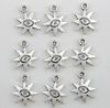 Hot ! 120pcs Antiqued Silver-finished Zinc-Based Alloy Double-Sided Sun With Eye charms Fit Pendants Necklace 19 X15mm DIY Jewelry