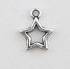 500 Stuks Antiek Zilver Open Star Charms Hangers Voor Sieraden Maken Armband Ketting DIY Accessoires 12X15mm