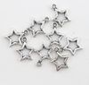 500 Stuks Antiek Zilver Open Star Charms Hangers Voor Sieraden Maken Armband Ketting DIY Accessoires 12X15mm